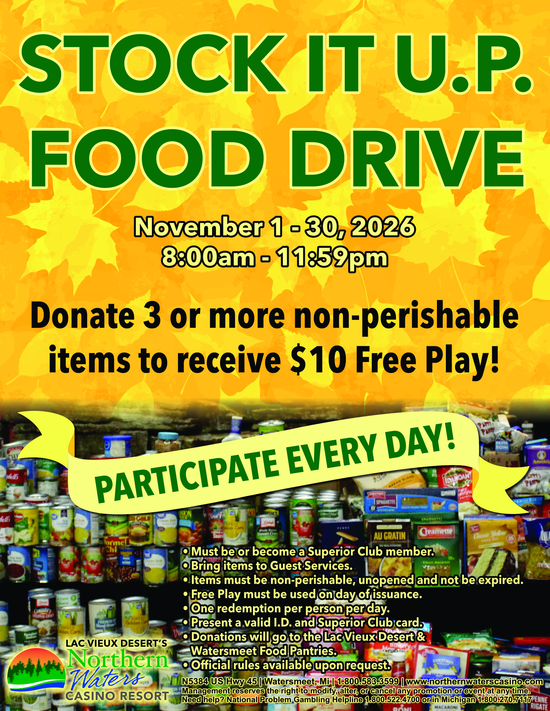 STOCK IT U.P. FOOD DRIVE